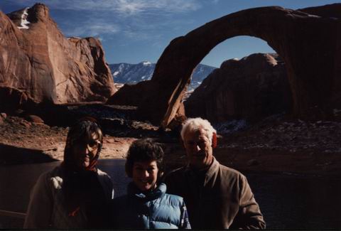 In front of Natural Bridge in Lake Powell, Nevada