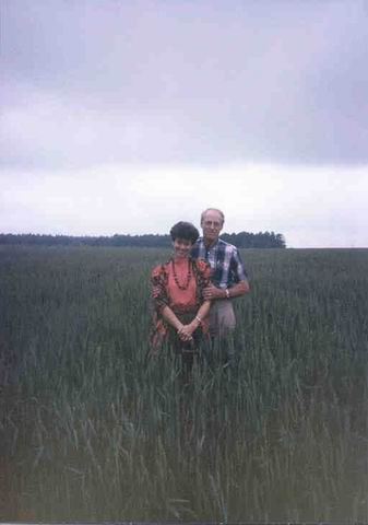 Virginia Ann and her father in the cotton fields