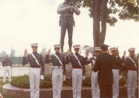 Swearing in at Patton's statue