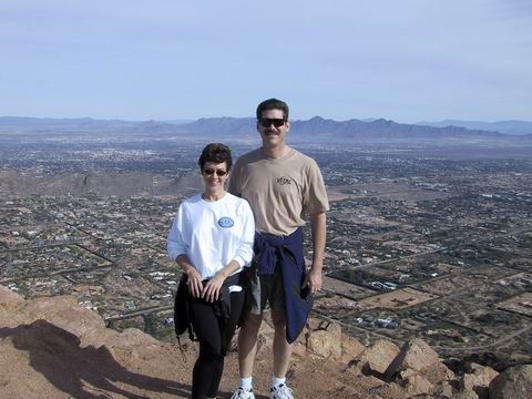 Cal and Virginia Ann on Top of Camelback Mountian in Phoenix, Arizona