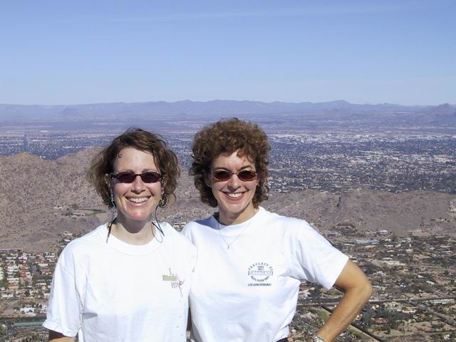 Nancy and Virginia Ann on Camelback in Phoenix, Arizona