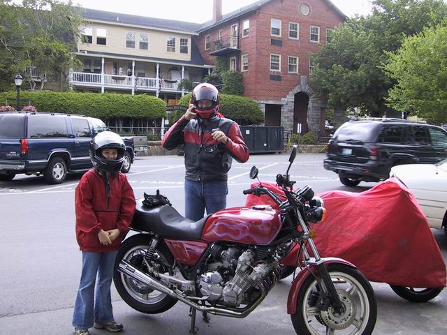 Renee Honda CBX on the Blue Ridge Parkway