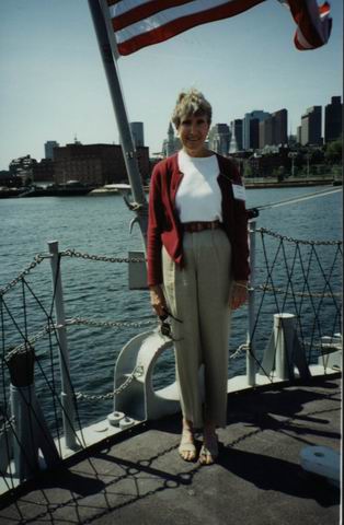 Mom in Boston Harbor in Boston, Massachusetts