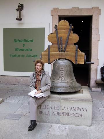 Virginia Ann and Mexico's Liberty Bell in Guanajuato, Mexico