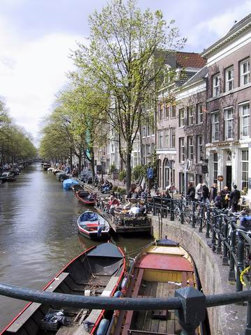 Canal in Amsterdam in Amsterdam, Netherlands