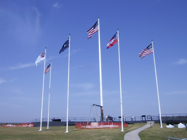 Ft Sumter Flags in Charleston, South Carolina