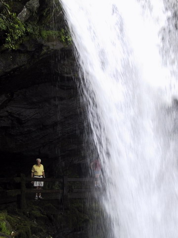 Dad and Dry Falls in Highlands, North Carolina