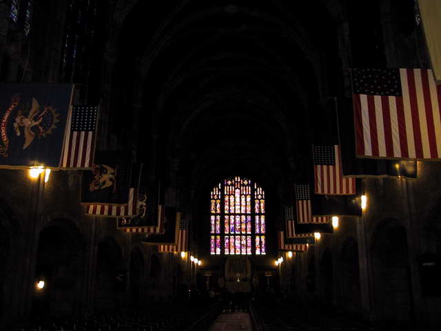 Inside the Cadet Chapel in West Point, New York