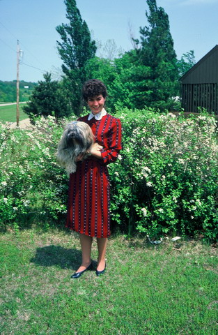 A Girl and Her Dog in Ft Riley, Kansas