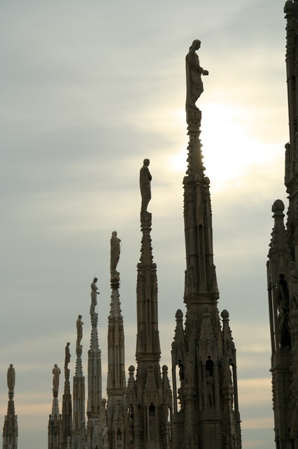 Top of the Milan Duomo in Milan, Italy