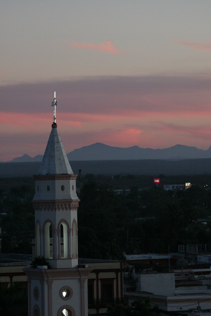 Church Tower at Sunset in El Fuerte, Mexico