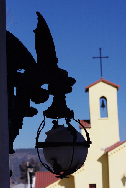 Dragon and Church in Creel, Mexico
