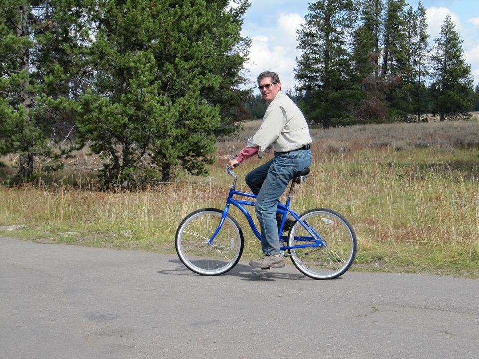 Biker in Jackson Hole, Wyoming