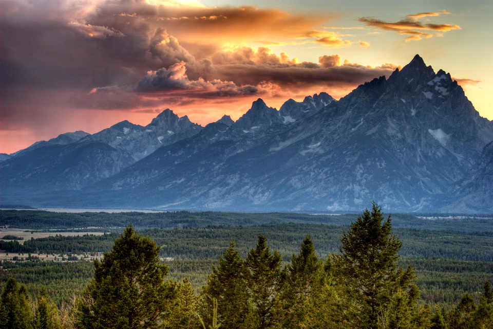 Sunset Storm in Grand Teton National Park, Wyoming
