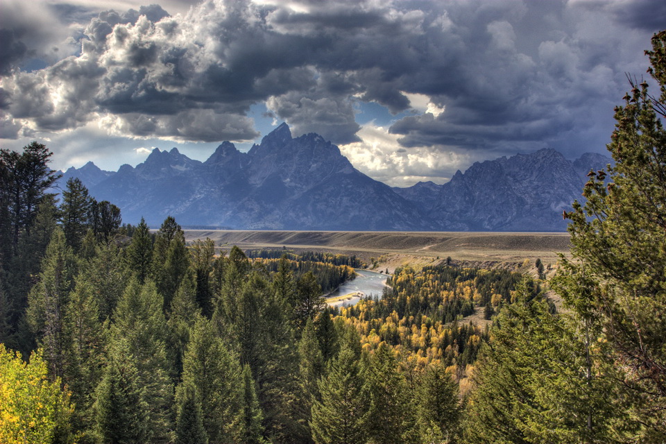 Clouds Over Tetons in Grand Teton National Park, Wyoming