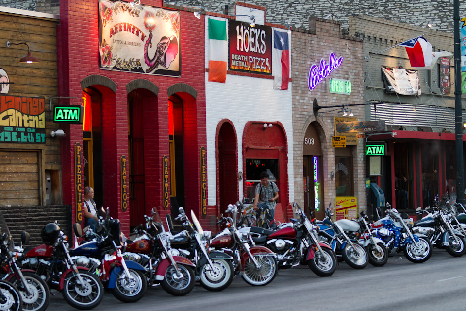 Bikes on 6th in Austin, Texas