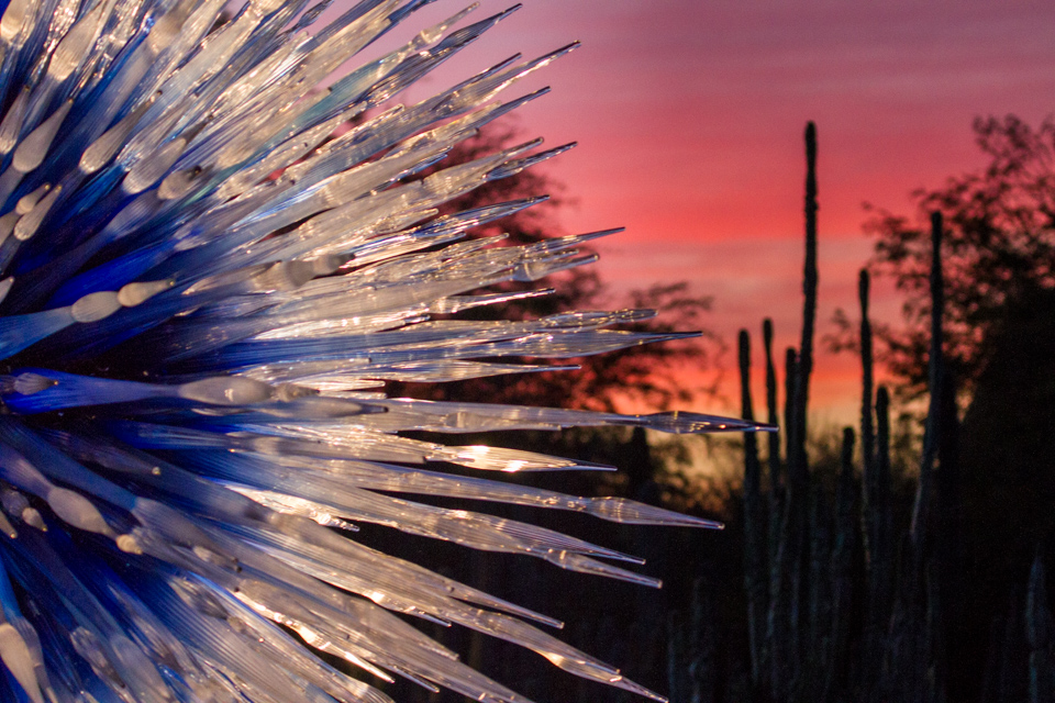 Sunset in Glass in Phoenix, Arizona