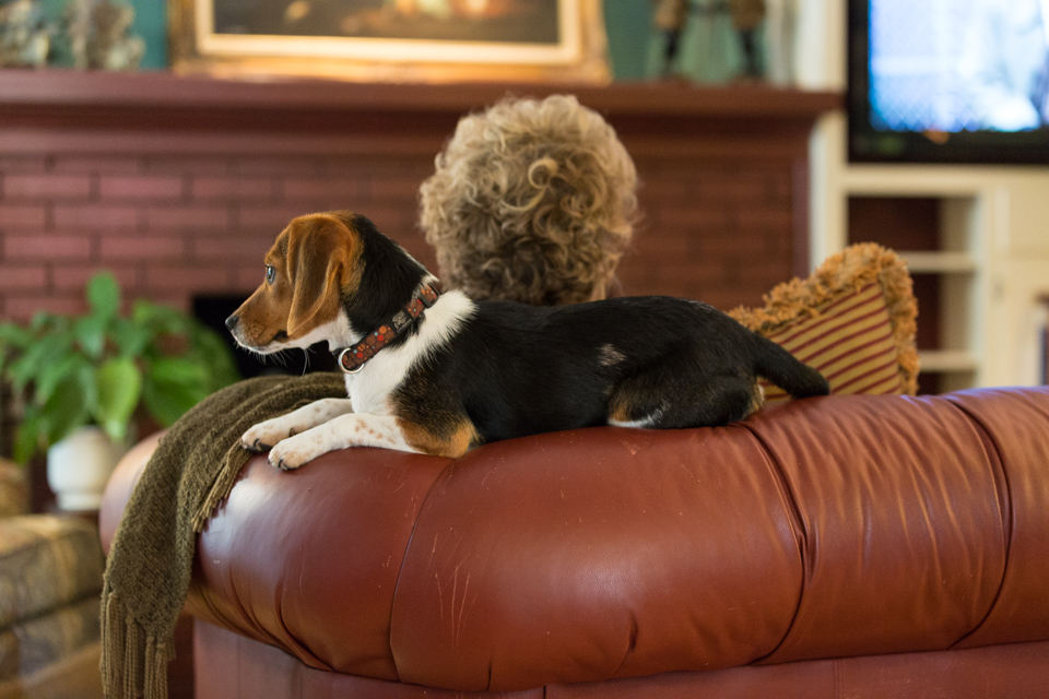 Watching TV with Mom in Columbus, Georgia